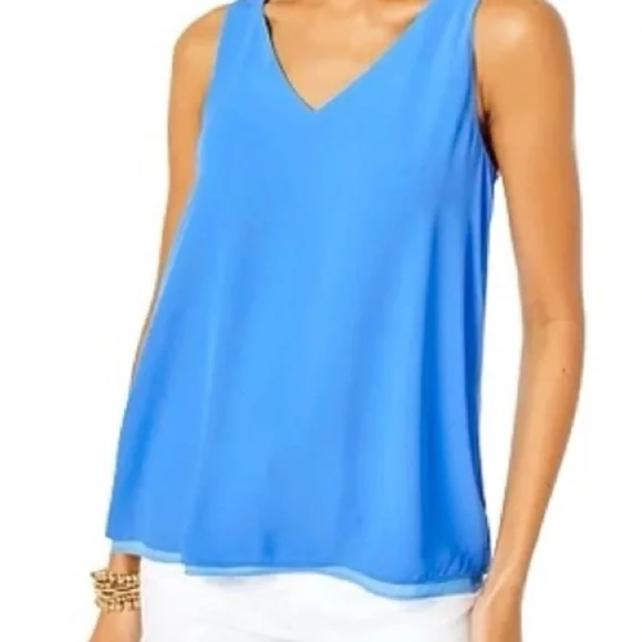Lilly Pulitzer Blue Reversible Florin Tank XL EUC - Picture 4 of 8